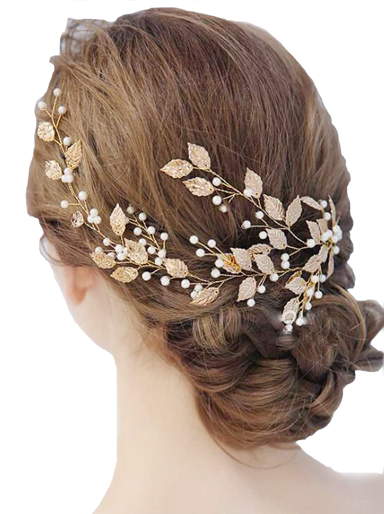 ゴールド髪飾り♥️ヘッドドレス Amazon.co.jp: ヘッドドレス 髪飾り ヘッドアクセサリー リーフ パール